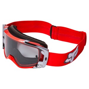 Gole rowerowe FOX Vue Stray fluorescent red, szyba - dark grey, zrywki w zestawie 