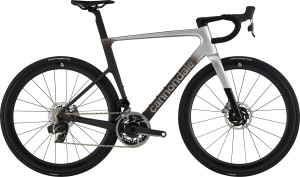 Rower Cannondale SuperSix EVO Hi-MOD 1 Mercury, Raw Carbon, Brushed Chrome, and Smoke Black
