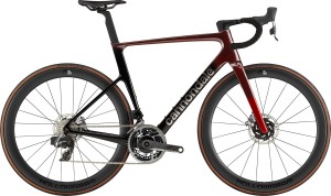 Rower Cannondale SuperSix EVO Hi-MOD 1 Tinted Red, Jet Black, Brushed Chrome, and Candy Red 