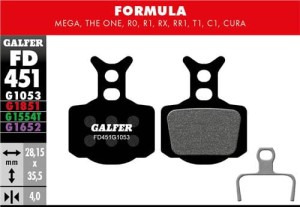 Klocki rowerowe hamulcowe Galfer Formula FD451 Czarne