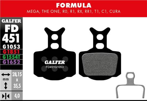 Klocki rowerowe hamulcowe Galfer Formula FD451 Czarne
