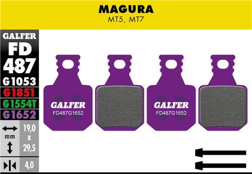Klocki rowerowe hamulcowe Galfer Magura FD487 Fioletowe