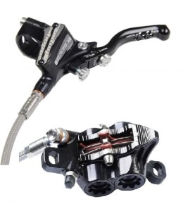 Hamulec przód Hope Tech 3 E4 stalowy oplot Czarny