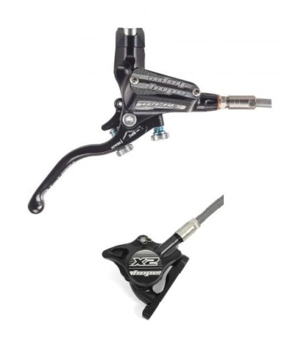 Hamulec tył Hope Tech 3 X2 Flatmount stalowy oplot Czarny