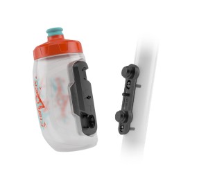 Bidon rowerowy Fidlock Twist 450 pomarańczowo niebieski plus uchwyt. 