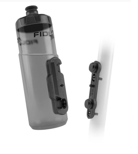Bidon rowerowy Fidlock Twist 600 czarny overmold plus uniwersalny uchwyt 